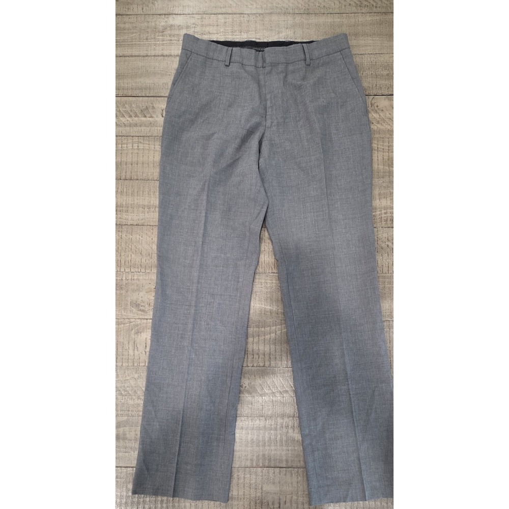 Express Design Studio Gray Wool Stretch Dress Pants Flat Front Producer 34x34